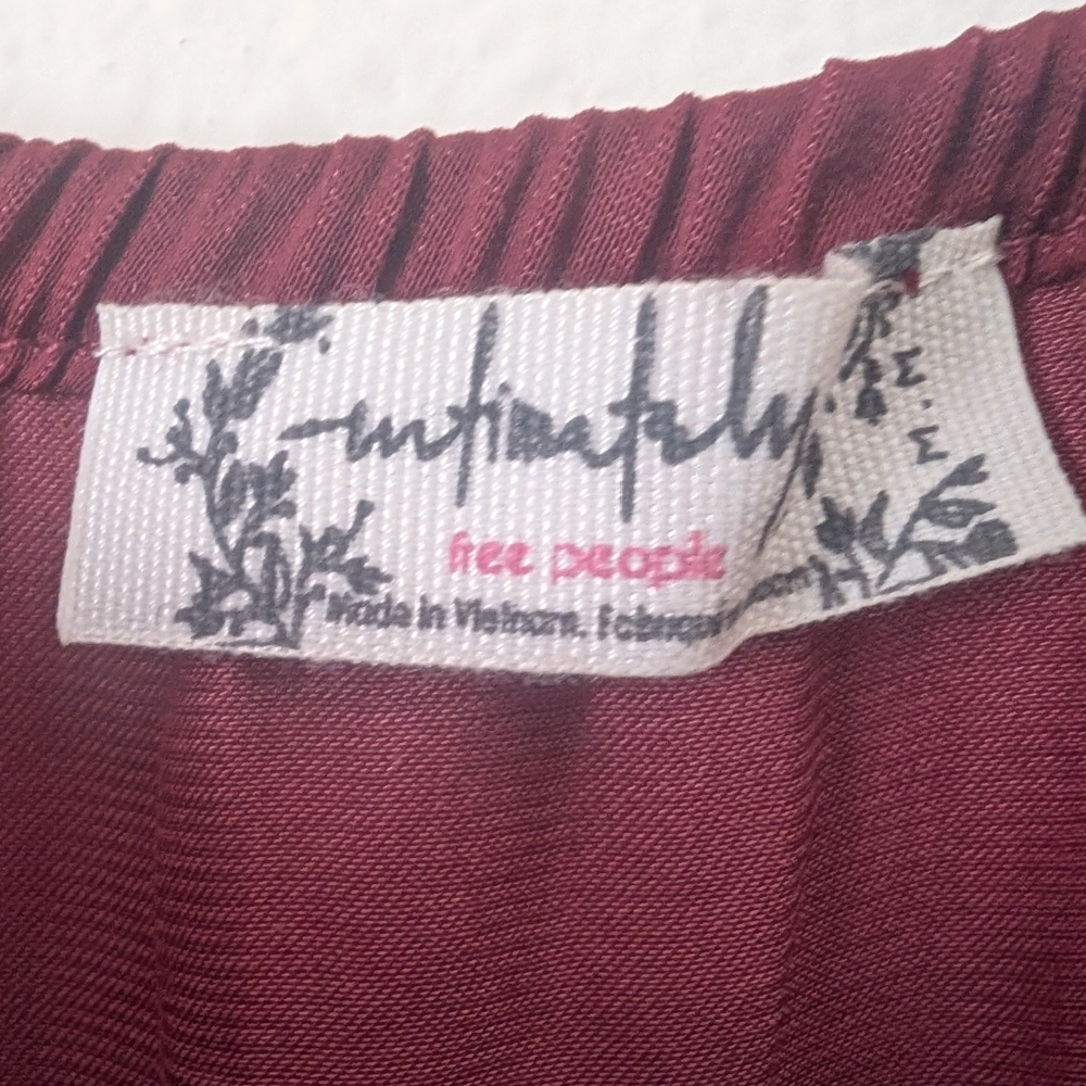Intimately Free People Another Round Bodysuit, Burgundy, Size Med - Picture 8 of 13